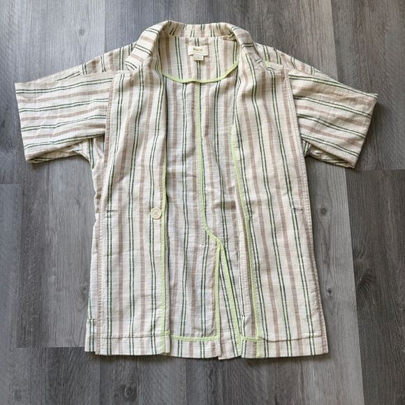 Anthropologie Maeve Cotton Stripe Boyfriend Blazer Jacket XS Oversized - Picture 4 of 8